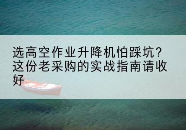 安徽高空作业升降机厂家推荐-选高空作业升降机怕踩坑？这份老采购的实战指南请收好